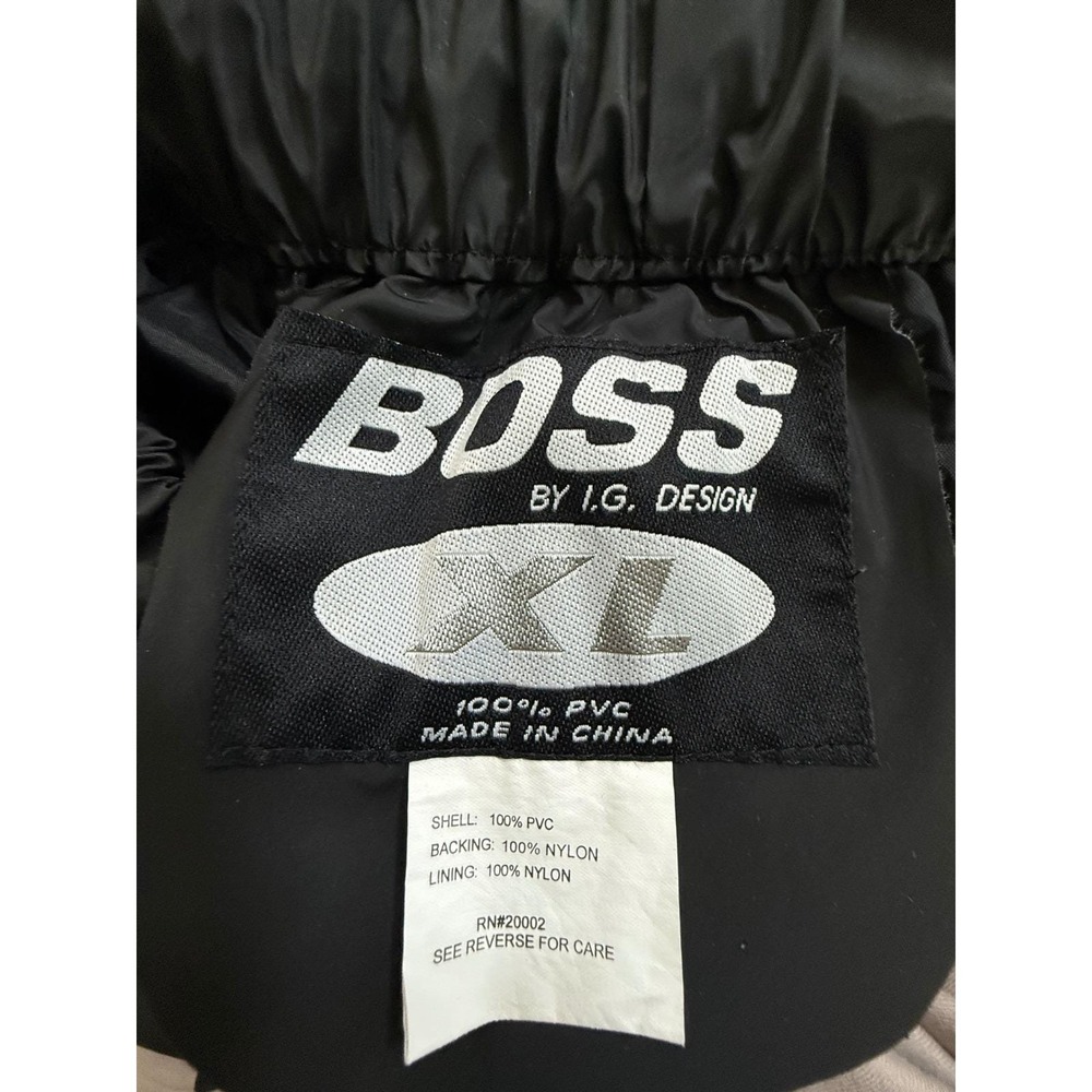 Vintage Boss by IG Design Black Windbreaker Track Pants Mens XL PVC Streetwear - Picture 5 of 6